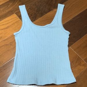 Light blue ribbed tank top